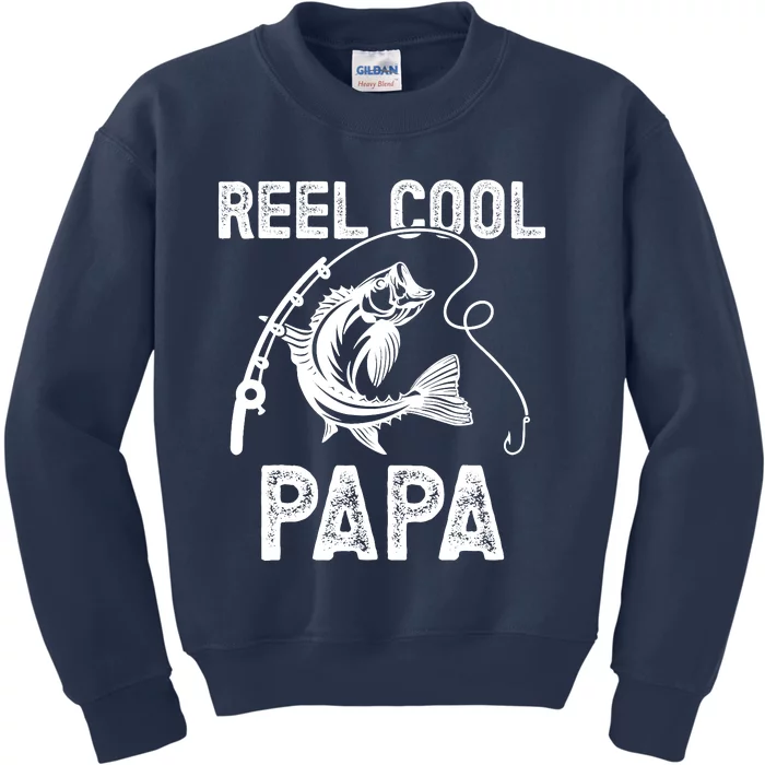 Reel Cool Papa Fishing For Fisherman FatherS Day Kids Sweatshirt