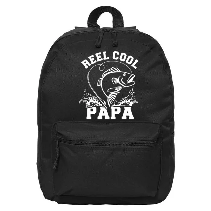 Reel cool Papa dad fishing 16 in Basic Backpack