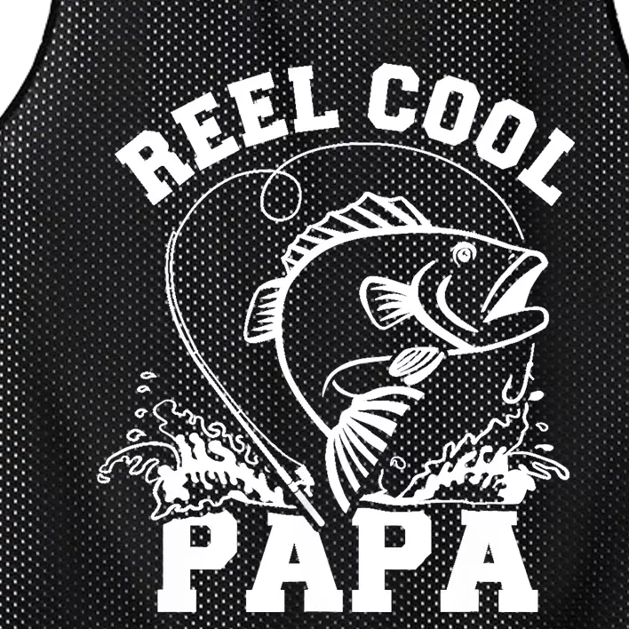 Reel cool Papa dad fishing Mesh Reversible Basketball Jersey Tank