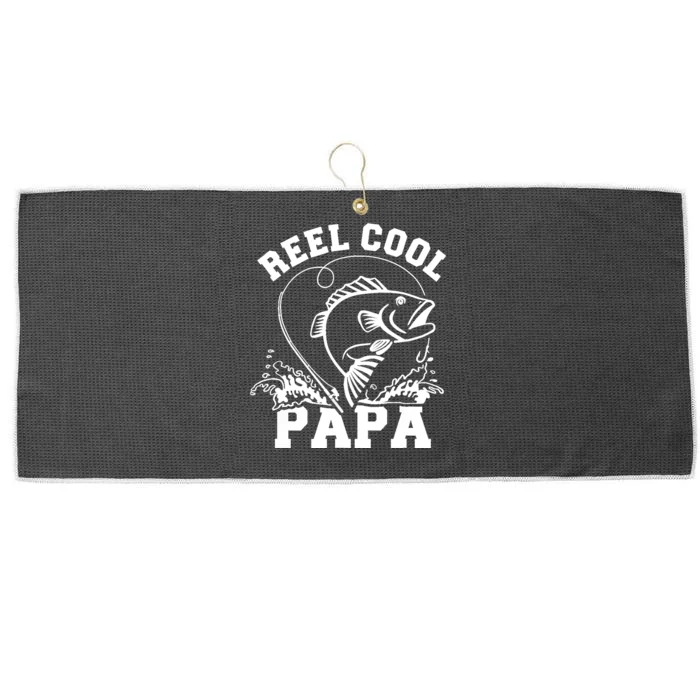 Reel cool Papa dad fishing Large Microfiber Waffle Golf Towel