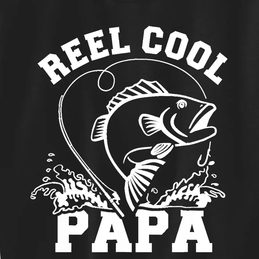 Reel cool Papa dad fishing Kids Sweatshirt