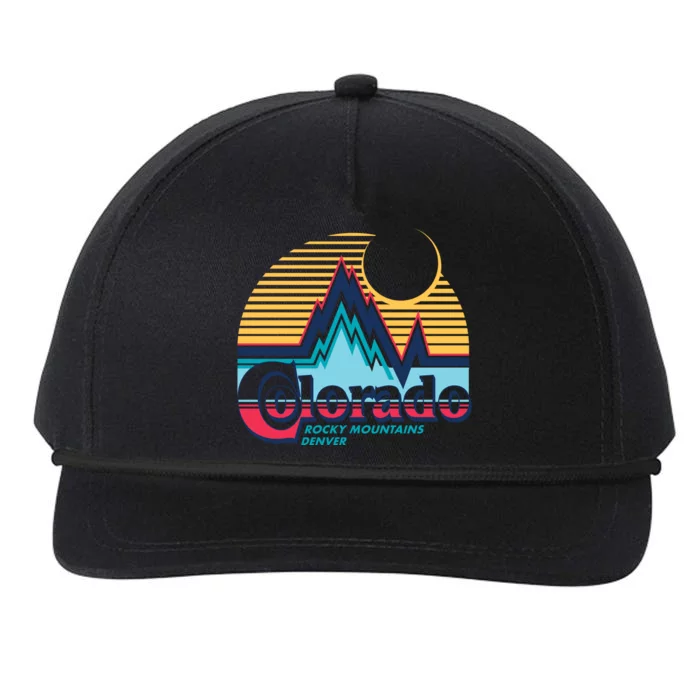 Retro Colorado Rocky Mountains Snapback Five-Panel Rope Hat