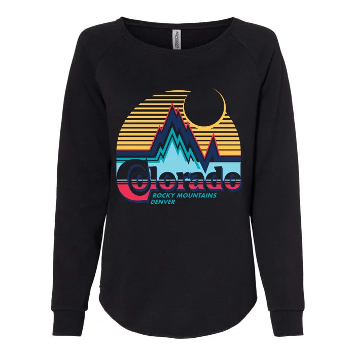 Retro Colorado Rocky Mountains Womens California Wash Sweatshirt