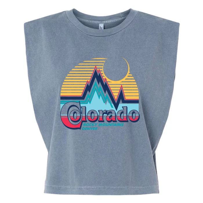 Retro Colorado Rocky Mountains Garment-Dyed Women's Muscle Tee