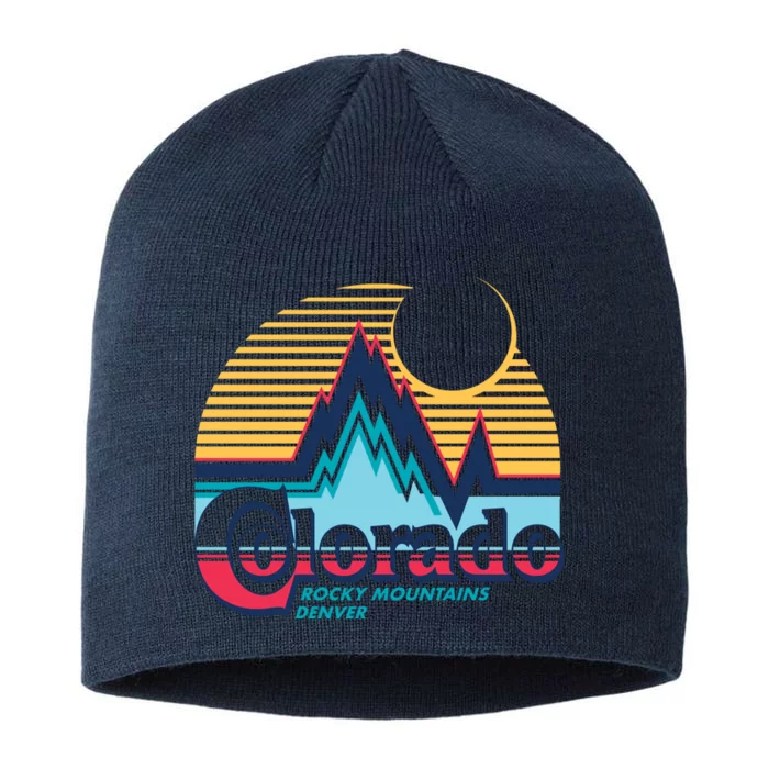 Retro Colorado Rocky Mountains 8 1/2in Sustainable Knit Beanie