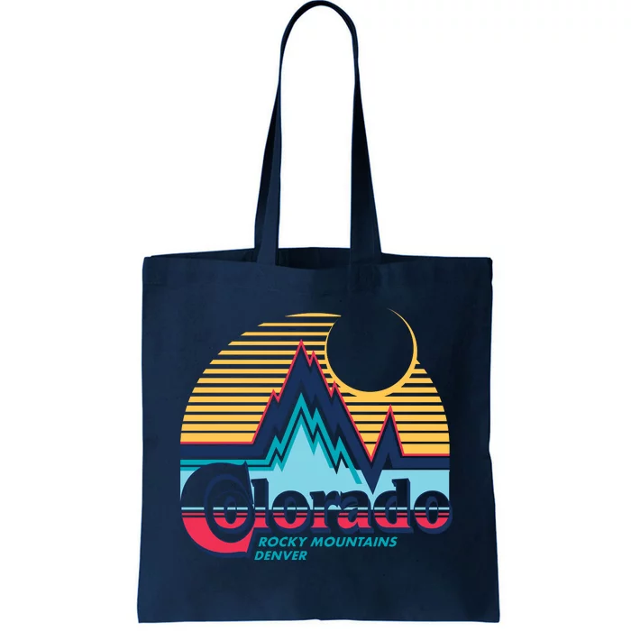 Retro Colorado Rocky Mountains Tote Bag