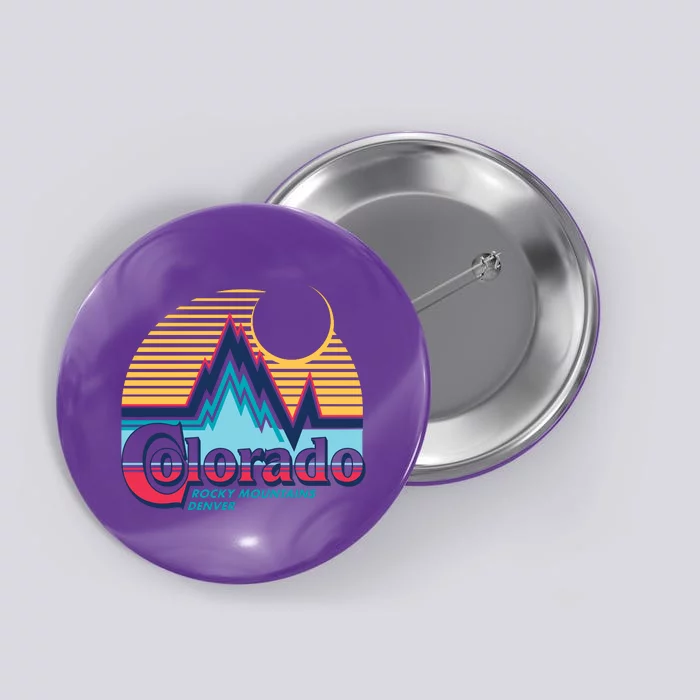 Retro Colorado Rocky Mountains Button