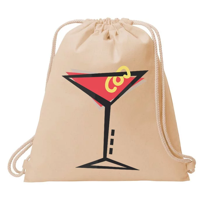 Retro Cosmopolitan Drawstring Bag