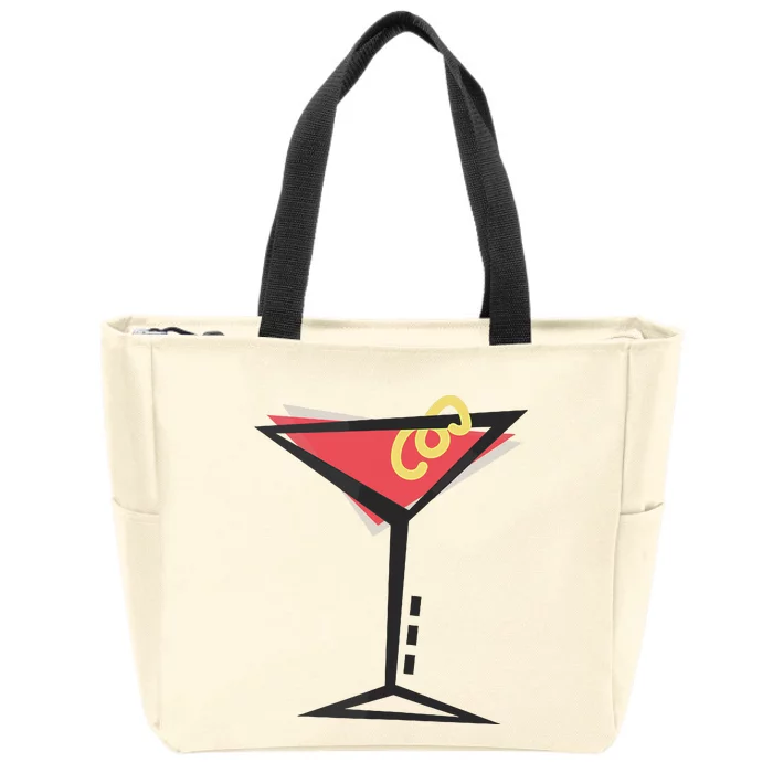 Retro Cosmopolitan Zip Tote Bag