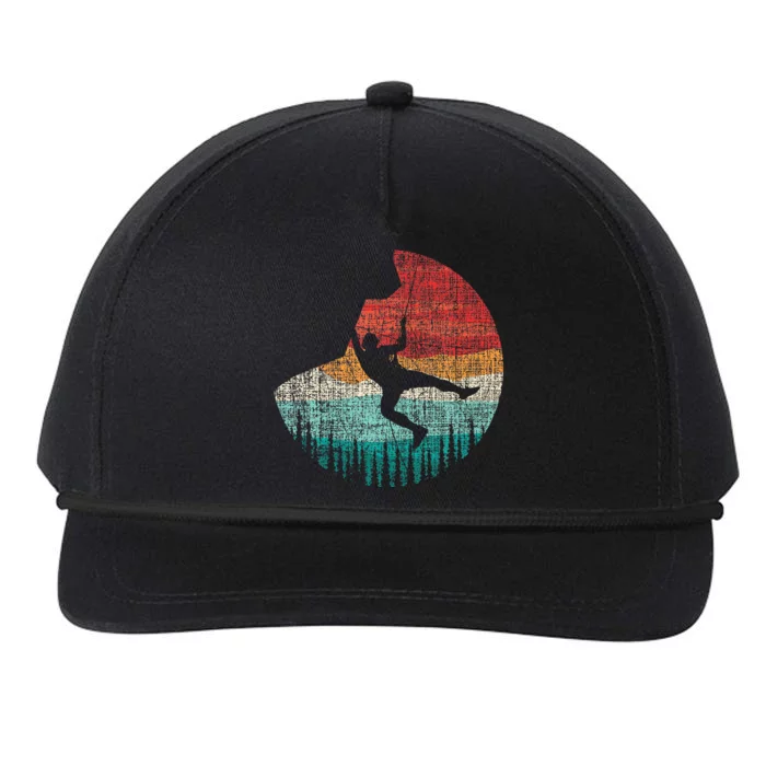 Rock Climber & Rock Climbing Snapback Five-Panel Rope Hat