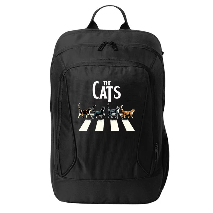 Retro Cat Rock And Roll Music Gift Funny Cat City Backpack