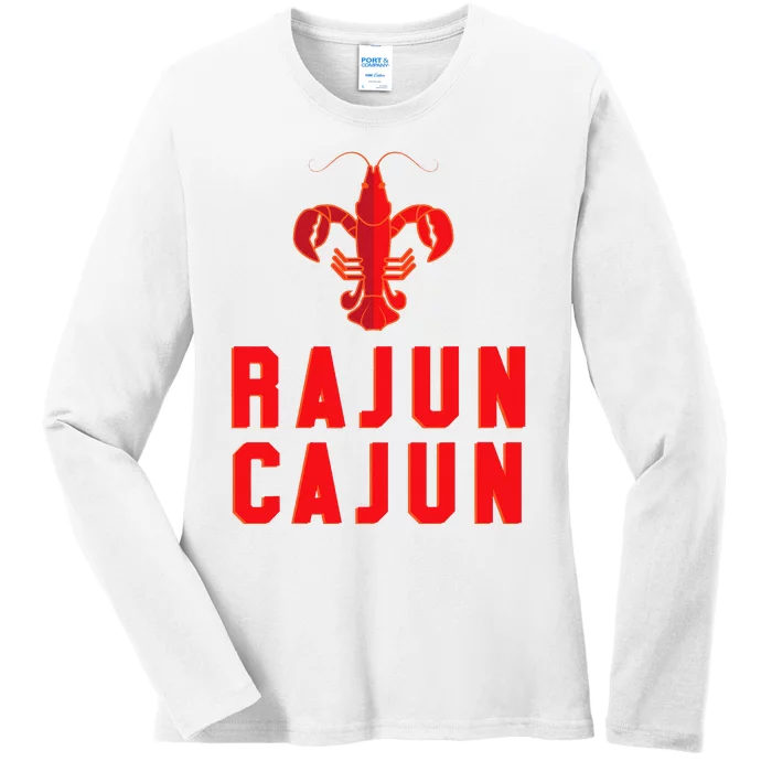 Rajun Cajun Red Hot Crawfish Boil Party Festival Ladies Long Sleeve Shirt