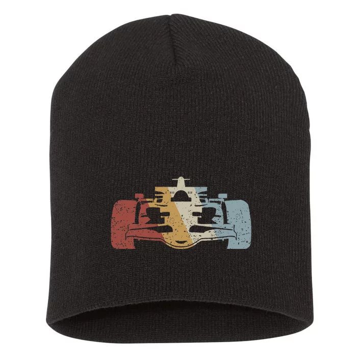 Racing Car Retro Style Vintage Short Acrylic Beanie