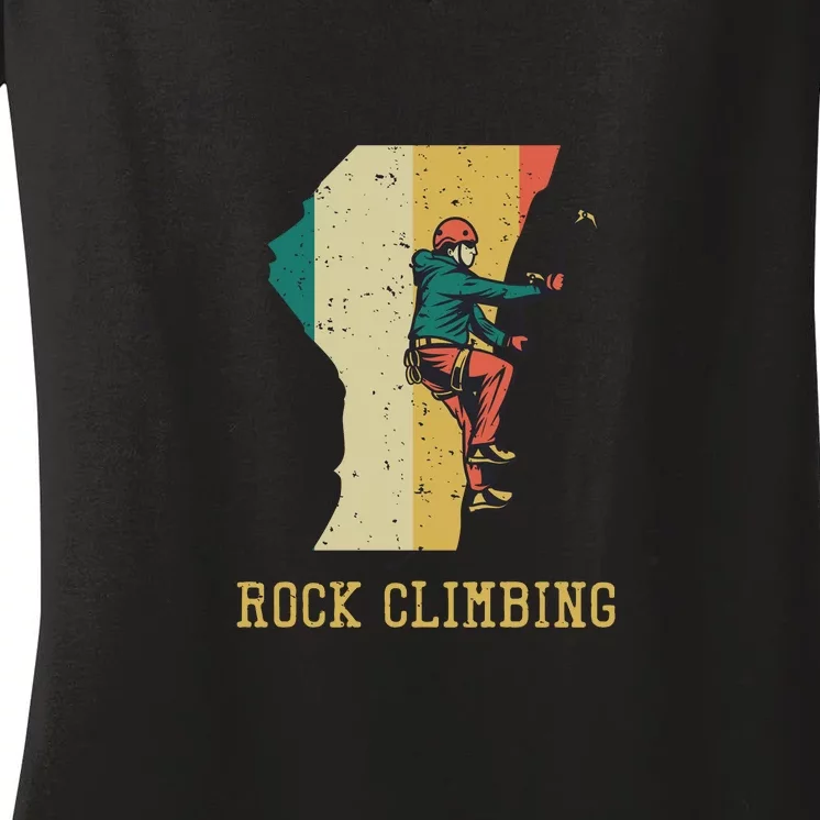 Rock Climbing Women's V-Neck T-Shirt