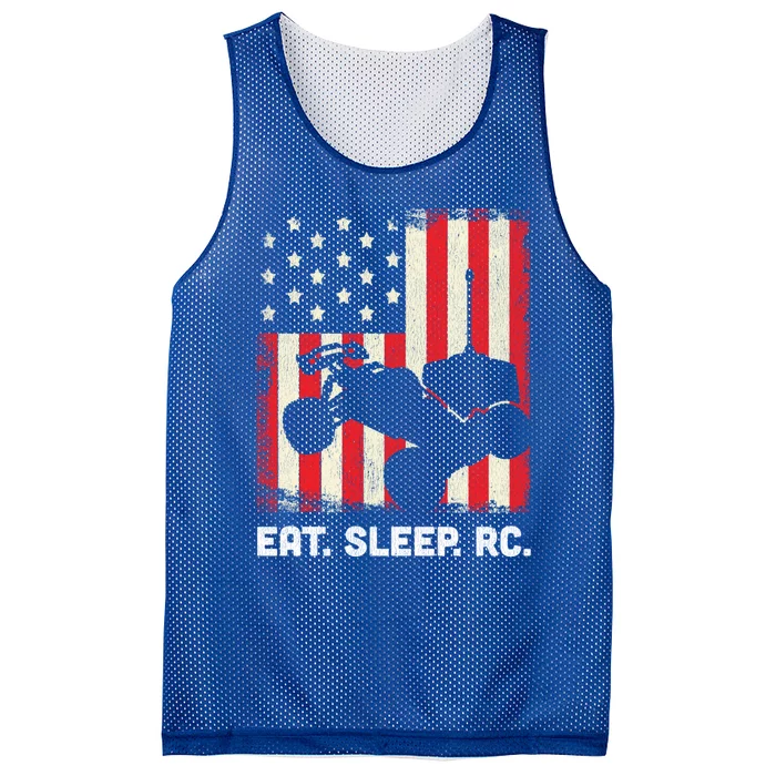 Race Car Radio Control Hobby Usa American Flag Rc Drivers Funny Gift Mesh Reversible Basketball Jersey Tank