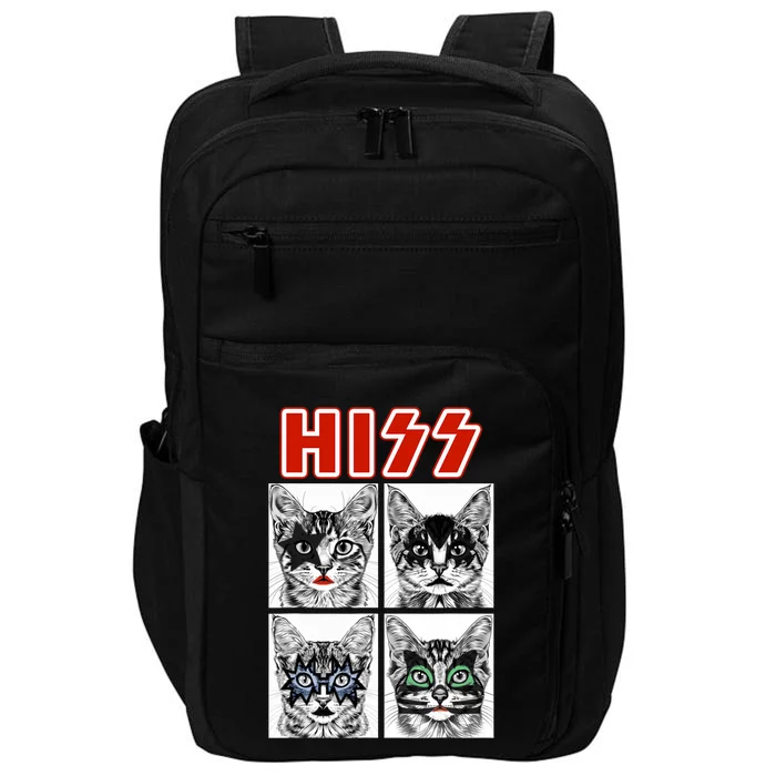 Retro Cat Rock Music Concert Band Funny Cat Impact Tech Backpack