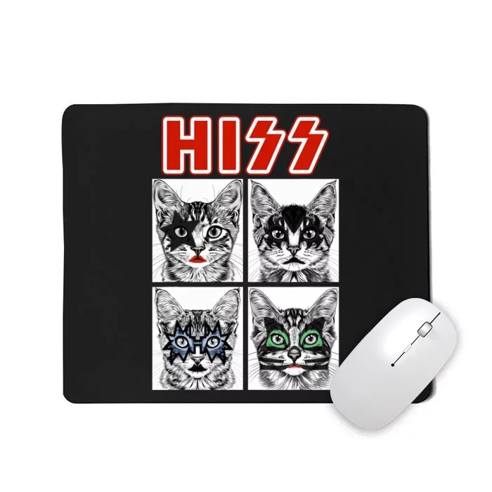 Retro Cat Rock Music Concert Band Funny Cat Mousepad