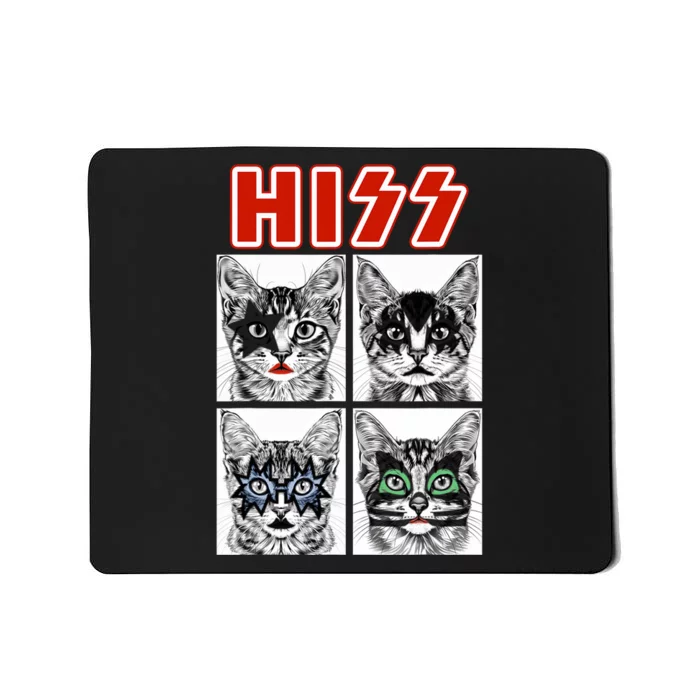 Retro Cat Rock Music Concert Band Funny Cat Mousepad