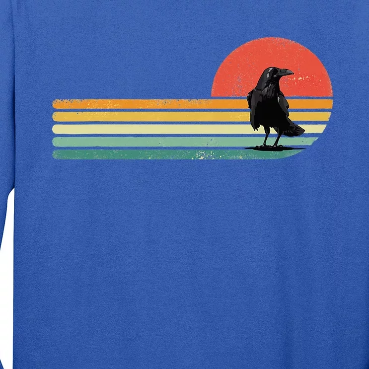 Raven Crow Retro Style Animal Bird Lover Bird Watcher Long Sleeve Shirt