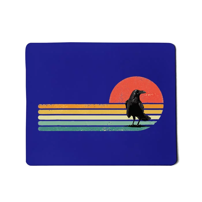 Raven Crow Retro Style Animal Bird Lover Bird Watcher Mousepad