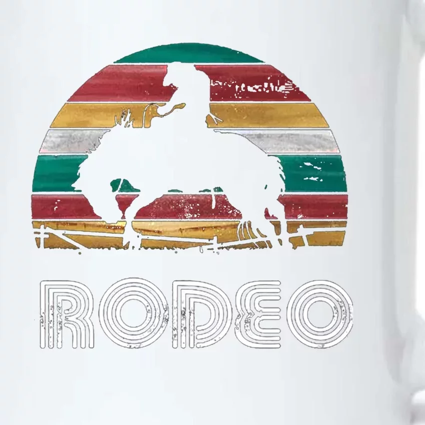 Rainbow Cow Rodeo Bucking Bronco Horse Retro Style Gift Black Color Changing Mug