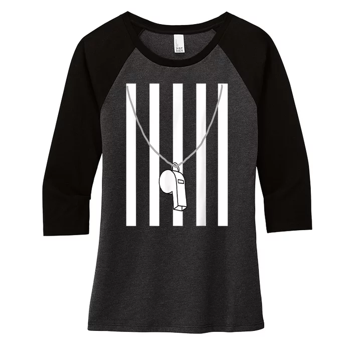 Referee Costume Ref Whistle Refereeing Linesman Umpire Women's Tri-Blend 3/4-Sleeve Raglan Shirt