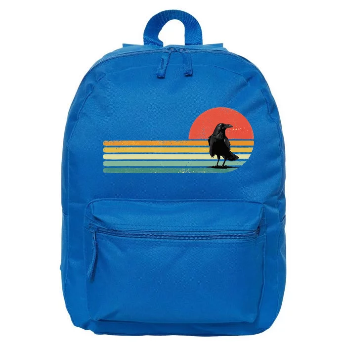 Raven Crow Retro Style Animal Bird Lover Bird Watcher 16 in Basic Backpack