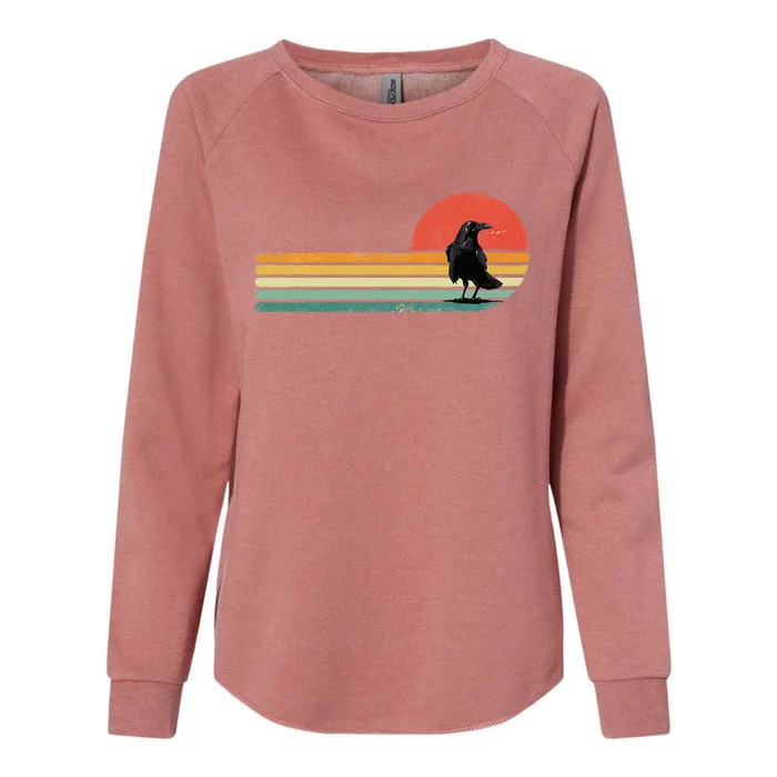 Raven Crow Retro Style Animal Bird Lover Bird Watcher Womens California Wash Sweatshirt