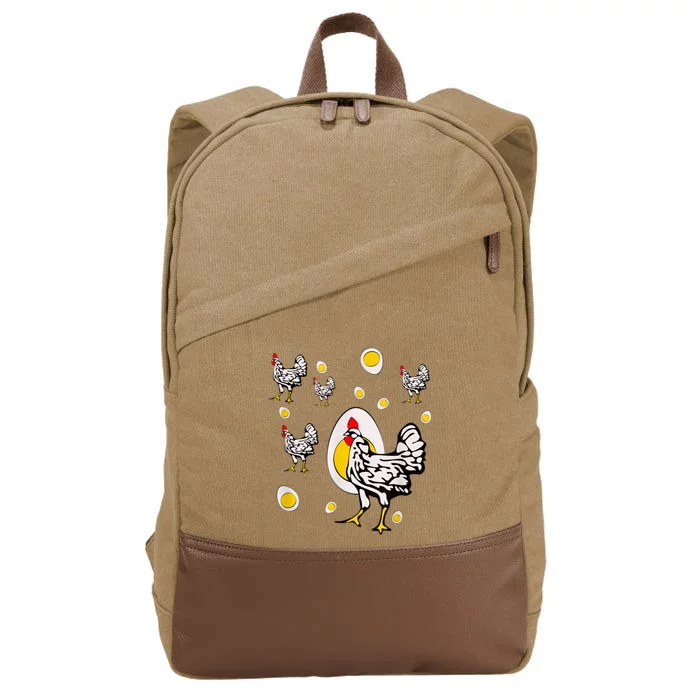 Roseanne Chicken, Retro Chickens Cotton Canvas Backpack