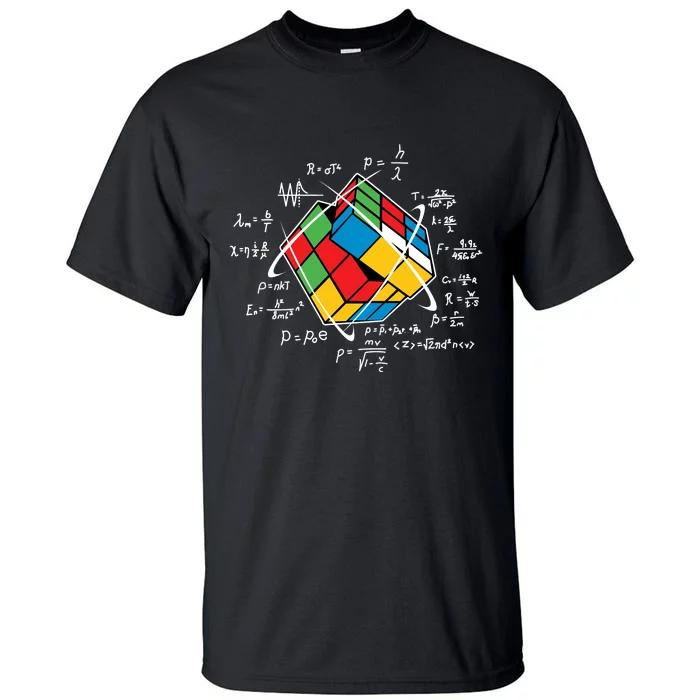 Rubik Cube Retro Vintage Colorful Cube Game Math Tall T-Shirt