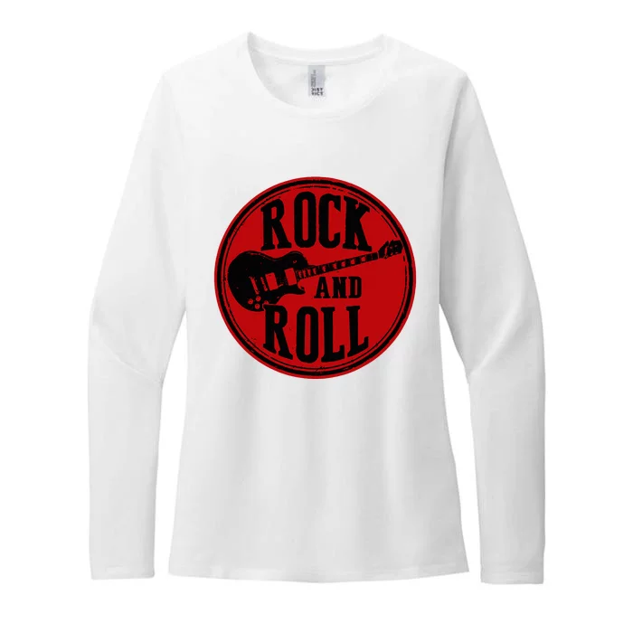 Red C.I.R.C..L.E Rock And Roll Guitar Womens CVC Long Sleeve Shirt