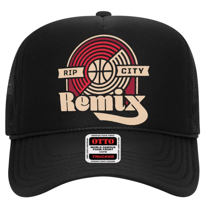 Rip City Remix Fanatics Branded Primary High Crown Mesh Trucker Hat