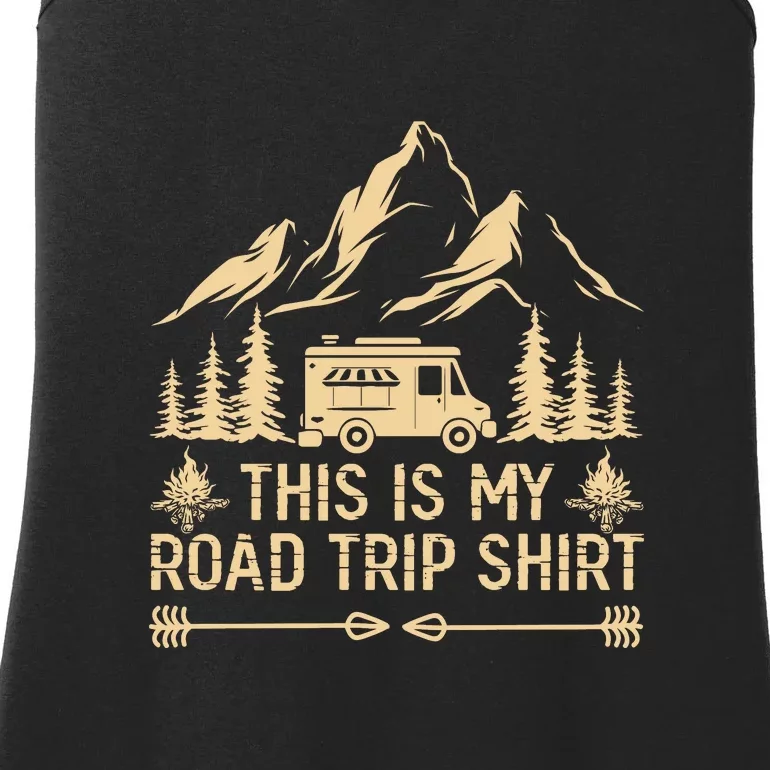 RV Camping Retro This Is My Road Trip Camping Addiction Ladies Essential Tank