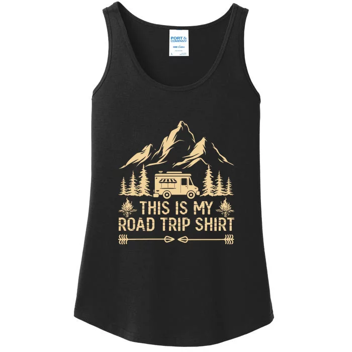 RV Camping Retro This Is My Road Trip Camping Addiction Ladies Essential Tank