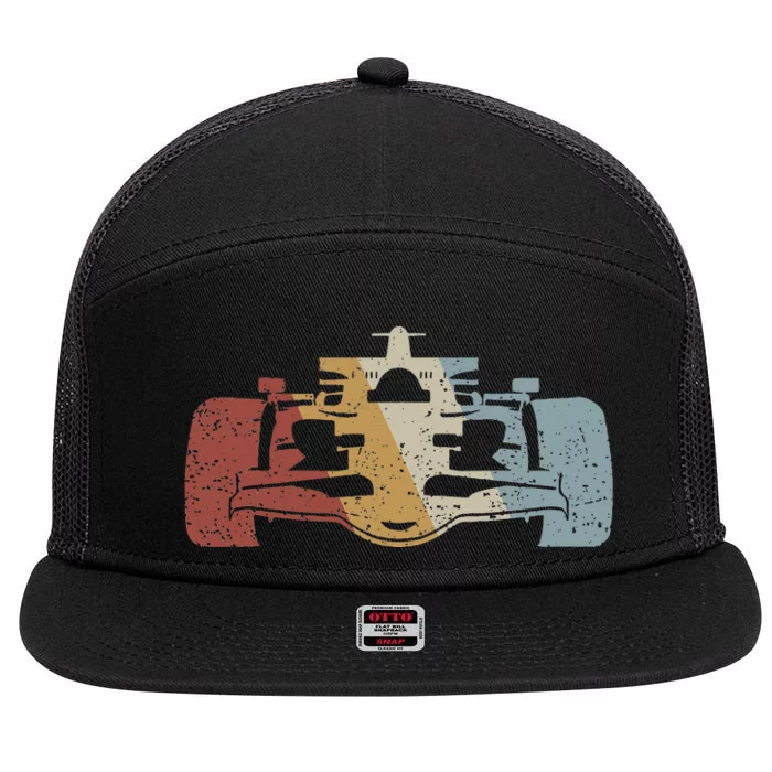 Racing Car Retro Style Vintage 7 Panel Mesh Trucker Snapback Hat