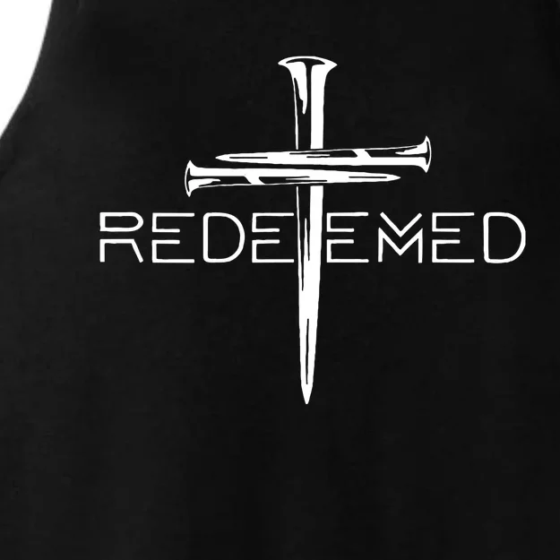 Redeemed Collection Redeemed By The Blood Of Jesus Ephesians 1:7 Front And Back Front & Back Ladies Tri-Blend Wicking Tank