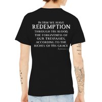 Redeemed Collection Redeemed By The Blood Of Jesus Ephesians 1:7 Front And Back V-Neck T-Shirt