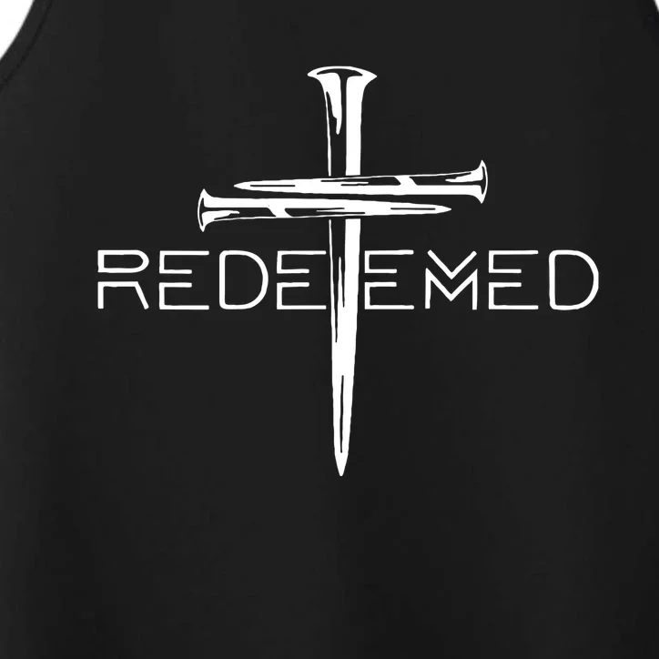 Redeemed Collection Redeemed By The Blood Of Jesus Ephesians 1:7 Front And Back Front & Back Performance Tank