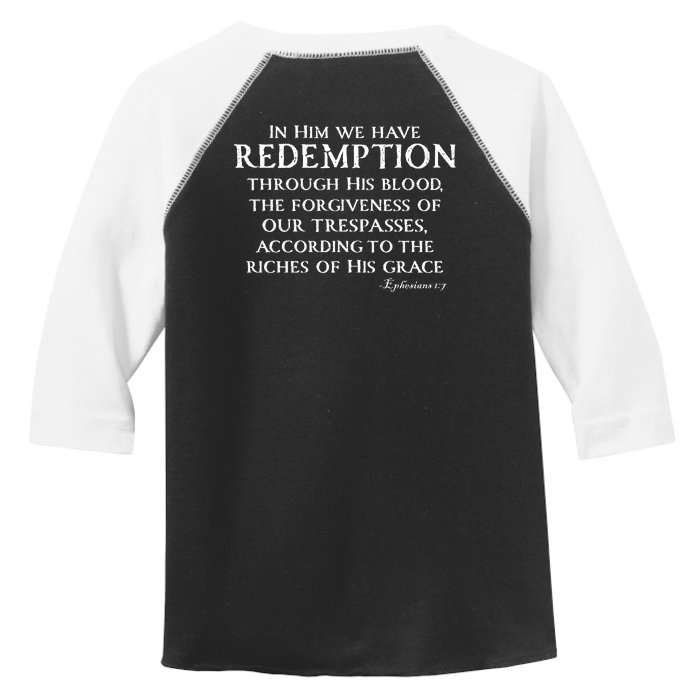 Redeemed Collection Redeemed By The Blood Of Jesus Ephesians 1:7 Front And Back Front & Back Toddler Fine Jersey T-Shirt