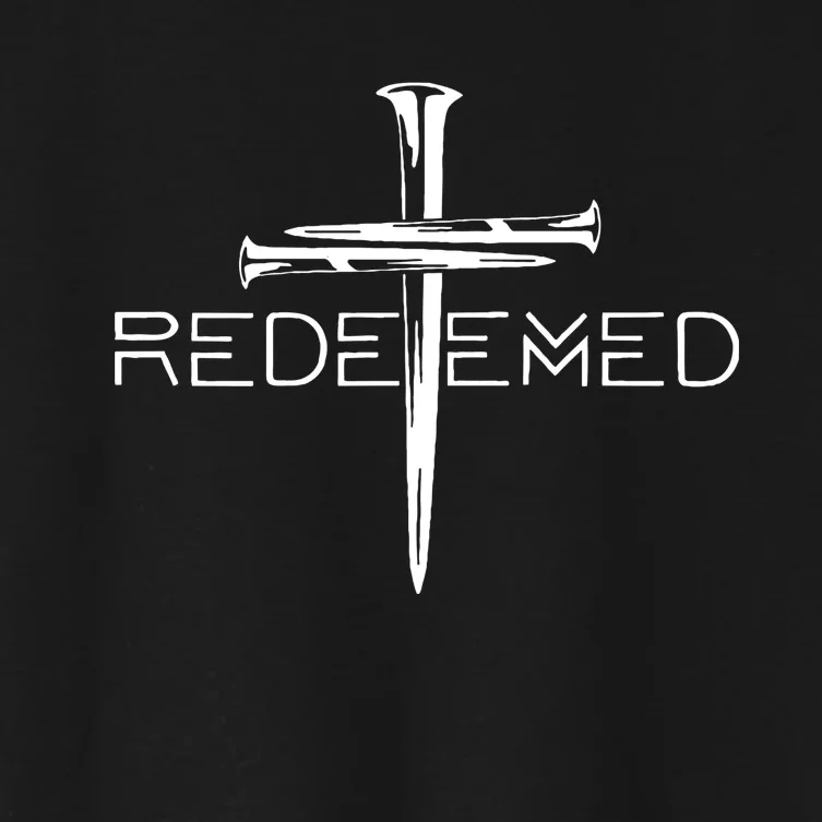 Redeemed Collection Redeemed By The Blood Of Jesus Ephesians 1:7 Front And Back Front & Back Women's Crop Top Tee