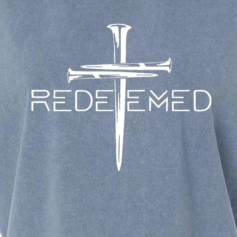 Redeemed Collection Redeemed By The Blood Of Jesus Ephesians 1:7 Front And Back Front & Back Garment-Dyed Women's Muscle Tee