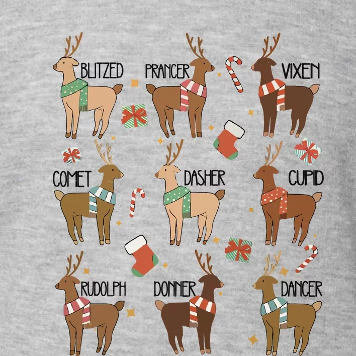 Retro Christmas Reindeer Rudolph Toddler Sweatshirt