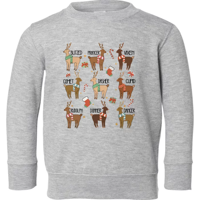 Retro Christmas Reindeer Rudolph Toddler Sweatshirt