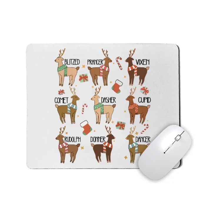 Retro Christmas Reindeer Rudolph Mousepad