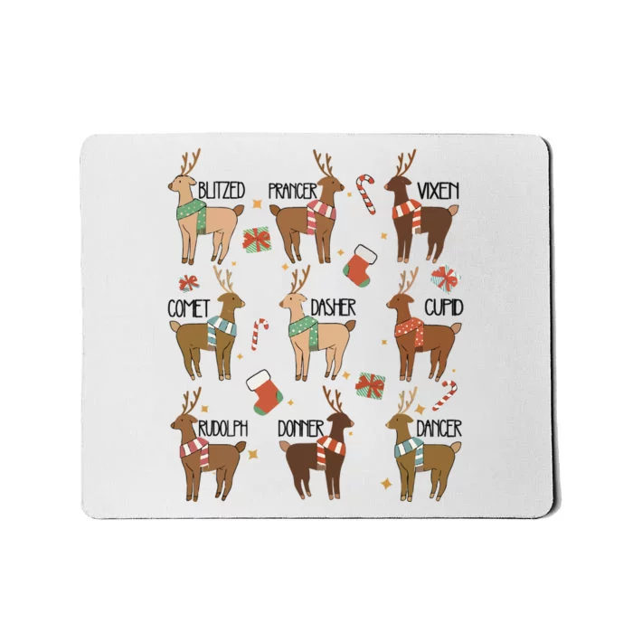 Retro Christmas Reindeer Rudolph Mousepad