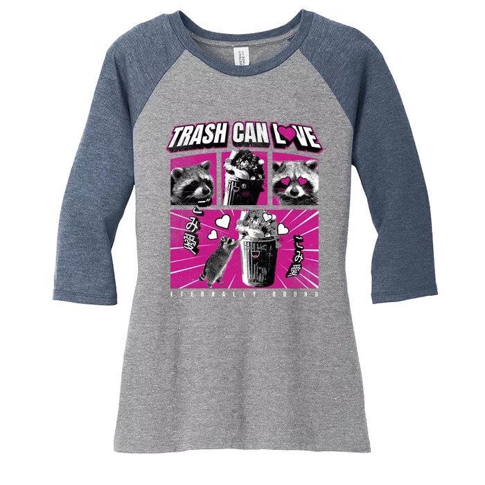 Raccoon Comic Women's Tri-Blend 3/4-Sleeve Raglan Shirt