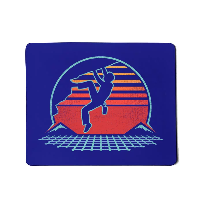 Rock Climbing Retro Vintage Bouldering 80s Style Gift Mousepad