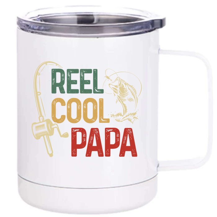 Reel Cool Reel Cool Papa Gift Front & Back 12oz Stainless Steel Tumbler Cup