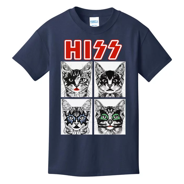 Retro Cat Rock Music Concert Band Funny Cat Kids T-Shirt