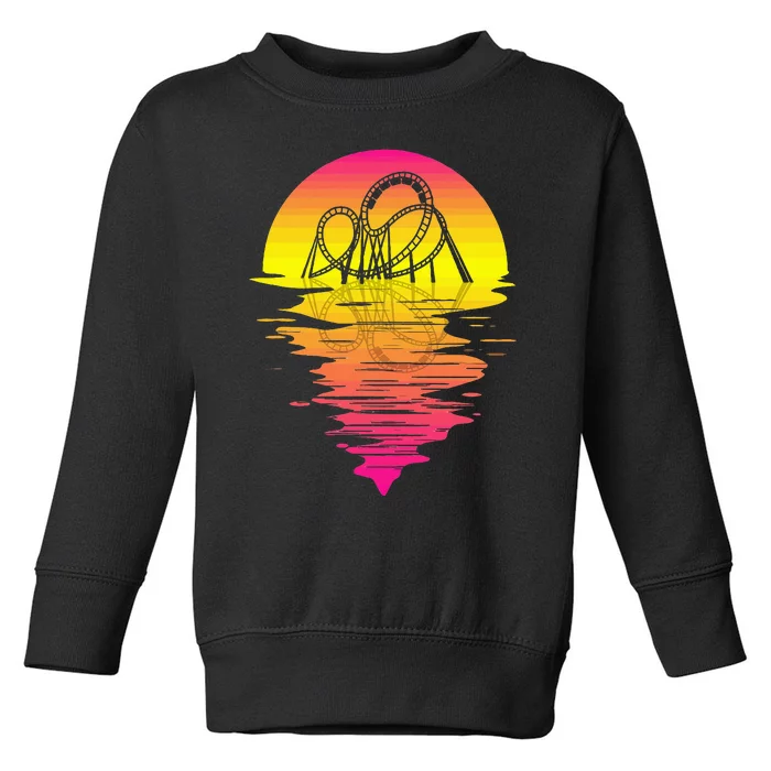 Roller Coaster Retro 80s Vintage Retro Sunset Toddler Sweatshirt